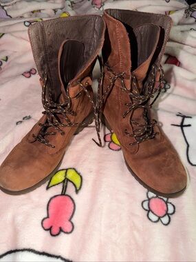 Teva Women's Rust Brown Lace-Up Suede Ankle Boots